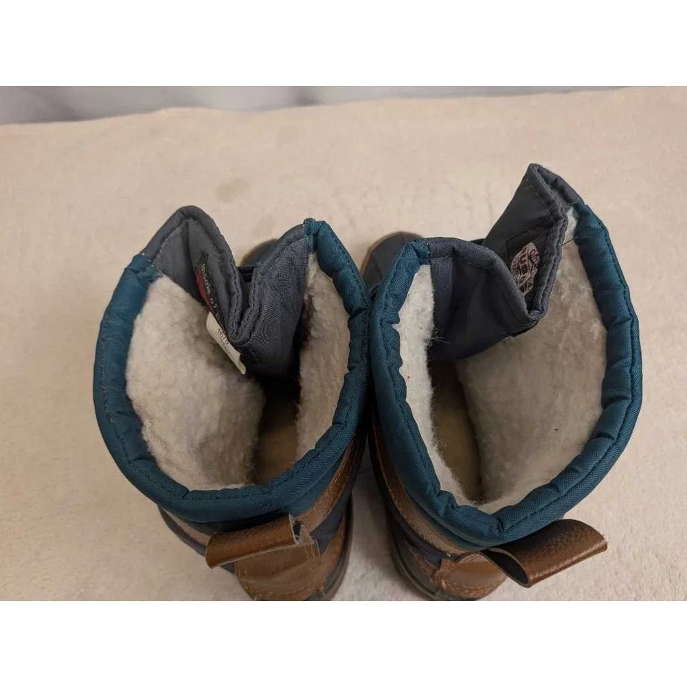 Rugged Outback‎ Teal Brown Quilted Insulated Winter Snow Boots Size 8